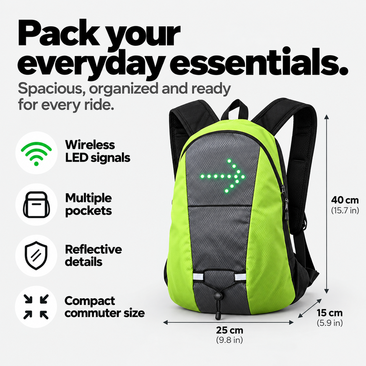 NightPedal LED Signal Backpack