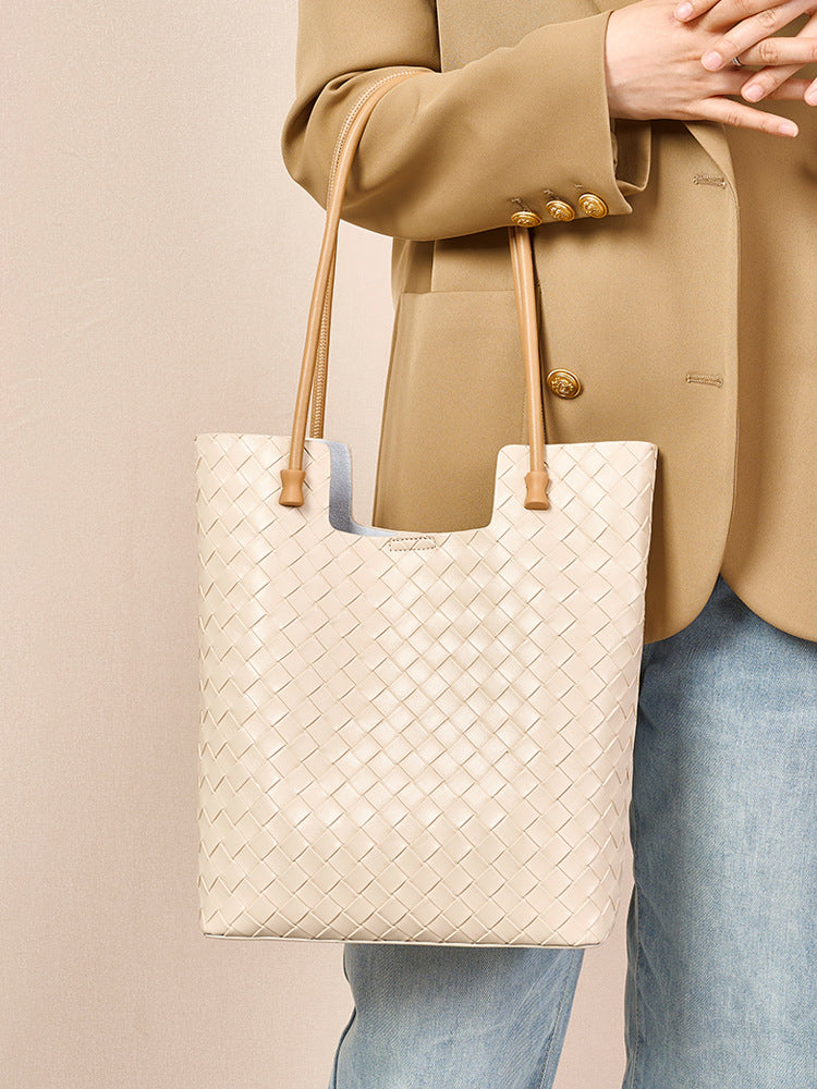 Woven Leather Tote Bag