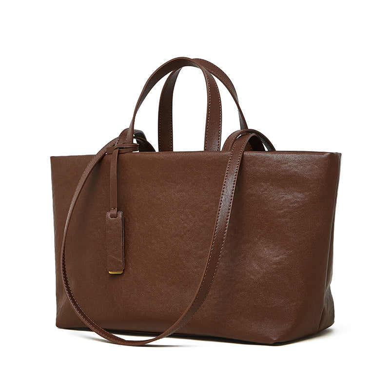 Retro Leather Tote Bag