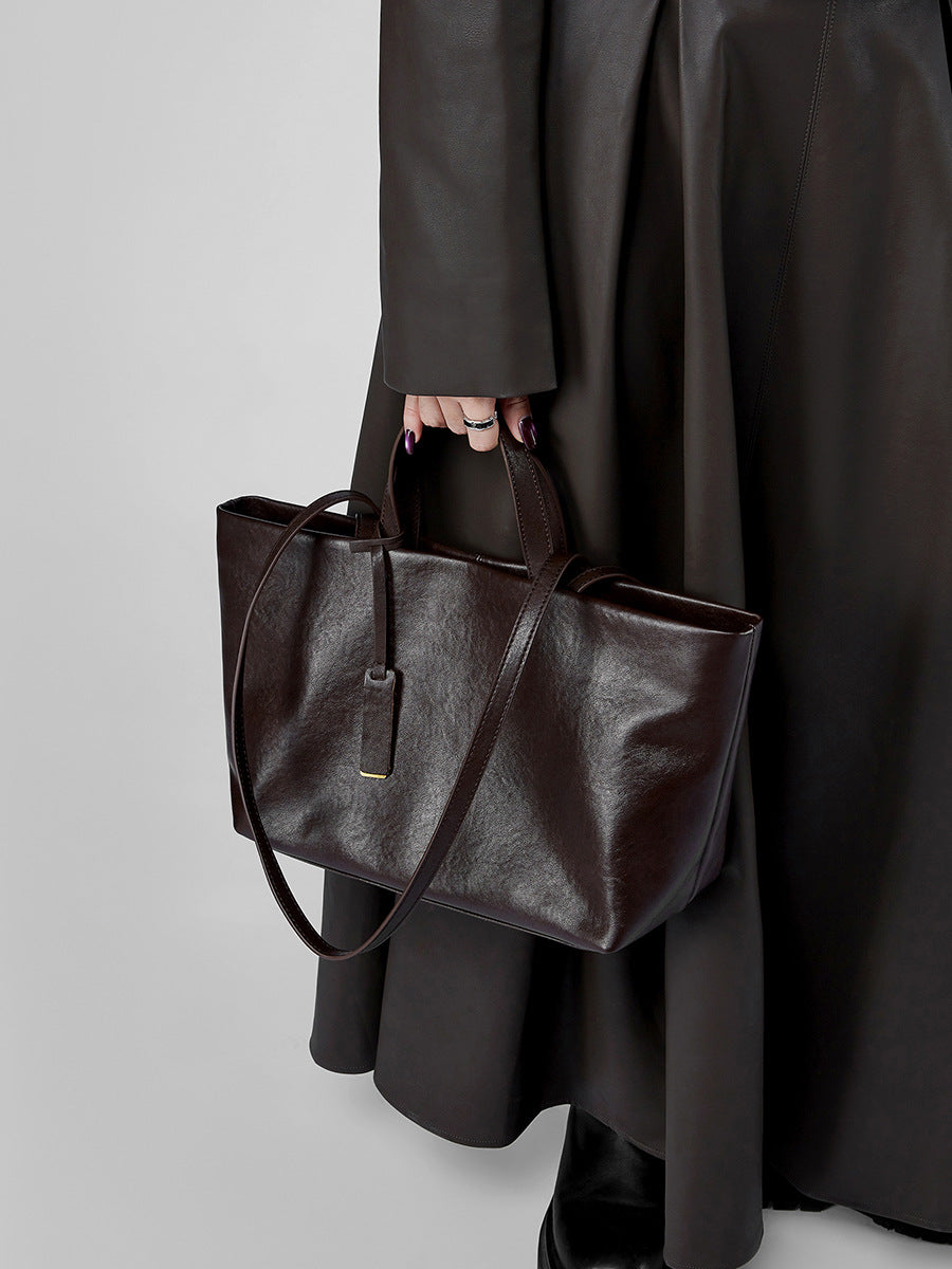 Retro Leather Tote Bag