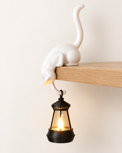 Hanging Cat Shelf Lantern