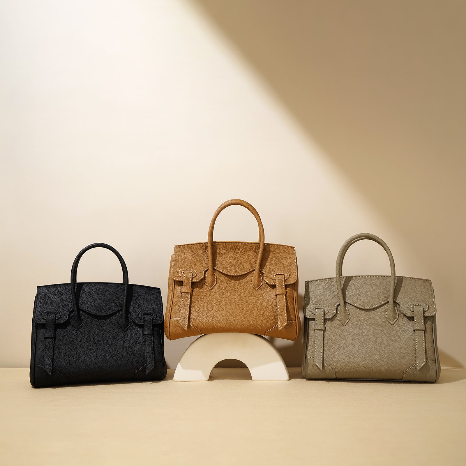 Structured Leather Satchel